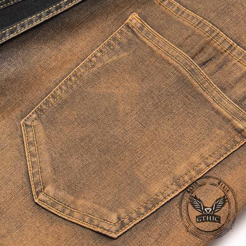 Punk Contrast Slim Fit Stretch Retro Jeans