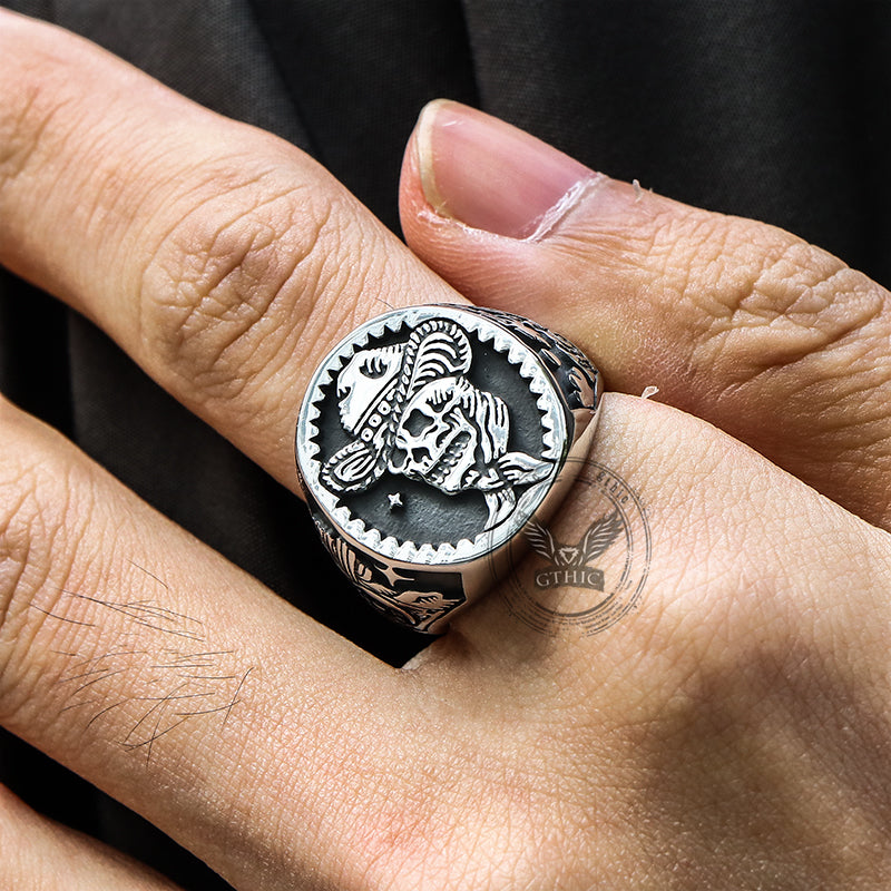 Punk Cowboy Skull Stainless Steel Ring