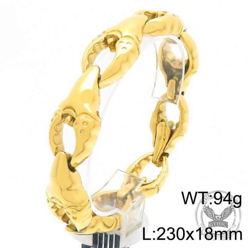 Punk Crab Claw Interlocking Stainless Steel Bracelet