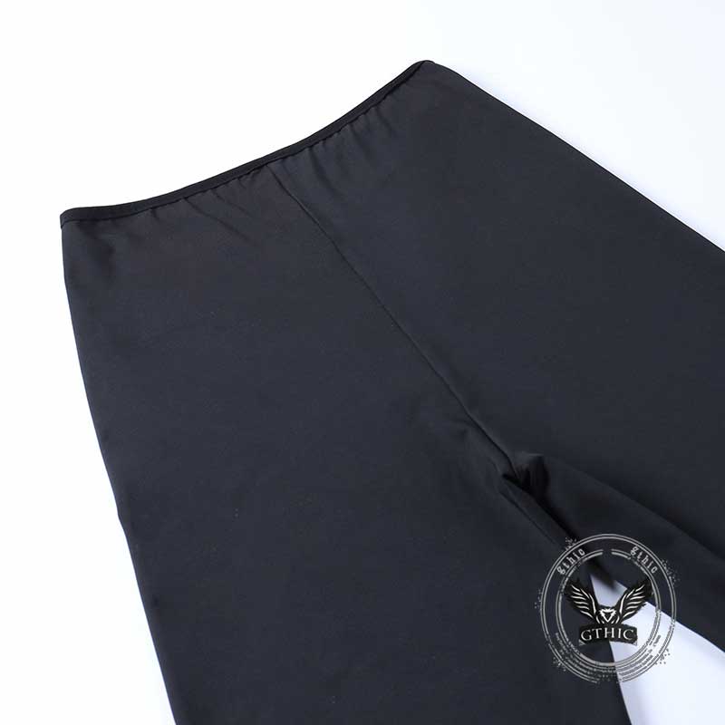 Punk Cross Decoration High-Rise Lace Hollow Flared Pants