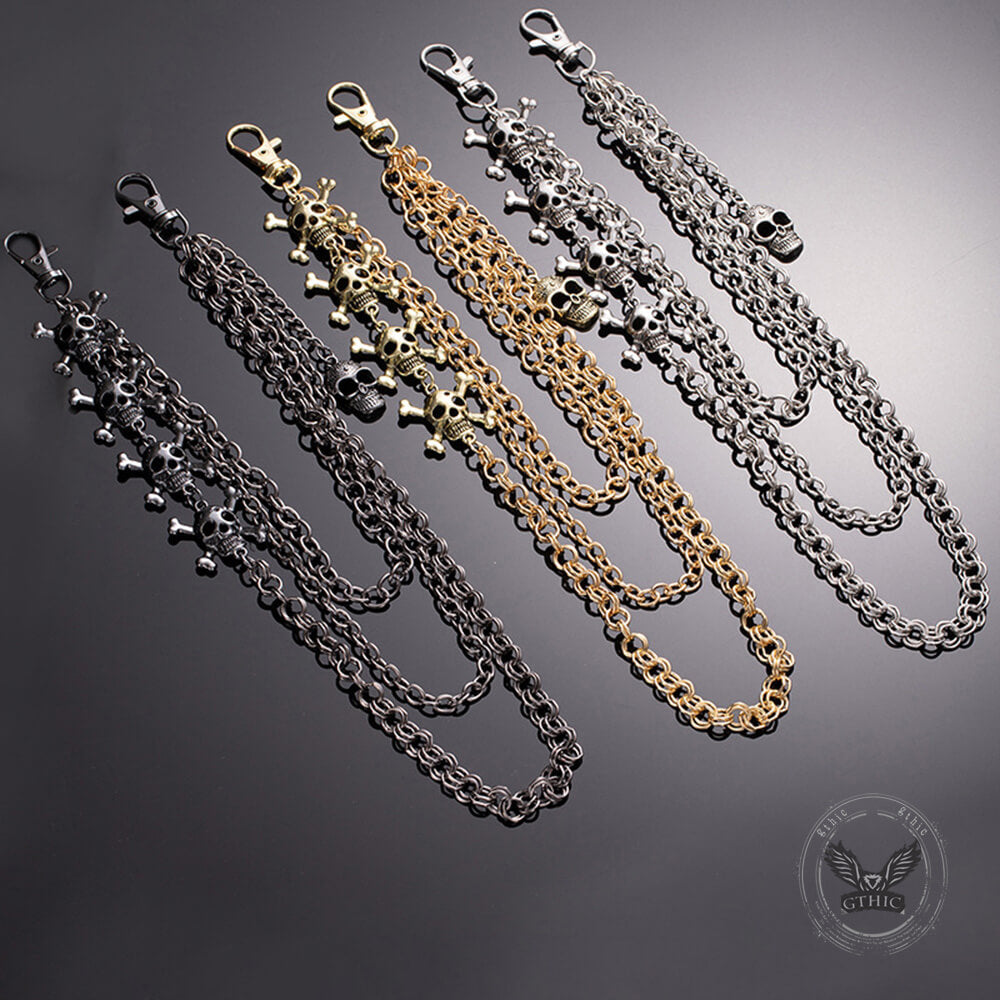 Punk Cross Skull Multilayer Alloy Pants Chain