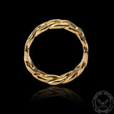 Punk Cuban Chain 18k Gold Ring