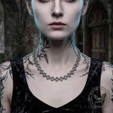 Punk Cutout Bead Stainless Steel Clavicle Necklace | Gthic.com