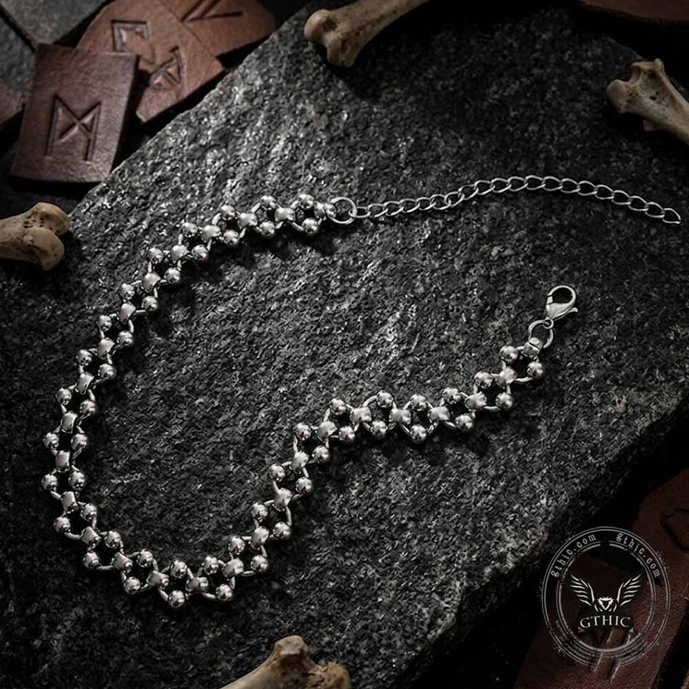 Punk Cutout Bead Stainless Steel Clavicle Necklace
