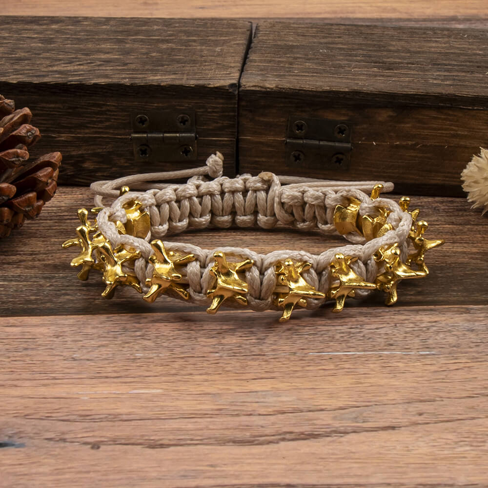 Punk Dark Alloy Dragon Adjustable Braided Bracelet