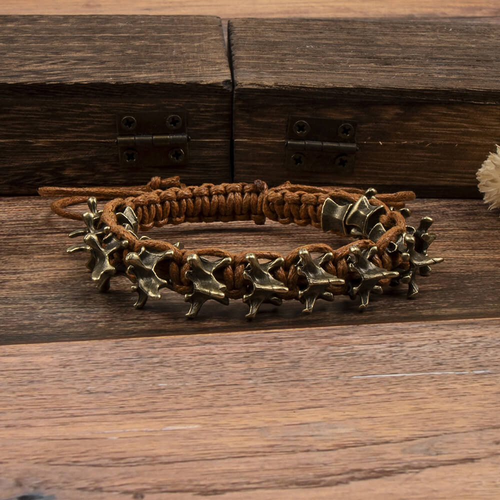Punk Dark Alloy Dragon Adjustable Braided Bracelet