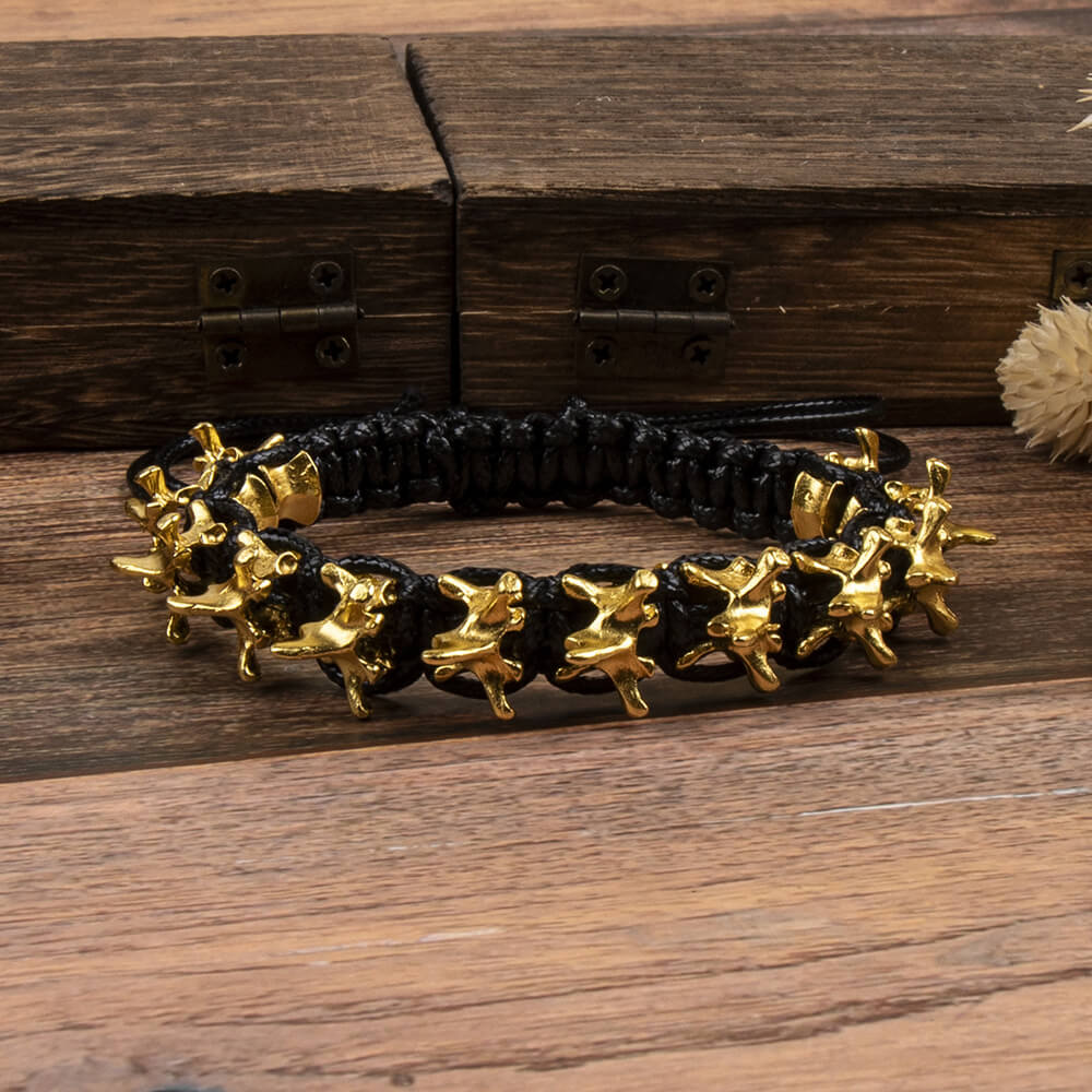 Punk Dark Alloy Dragon Adjustable Braided Bracelet