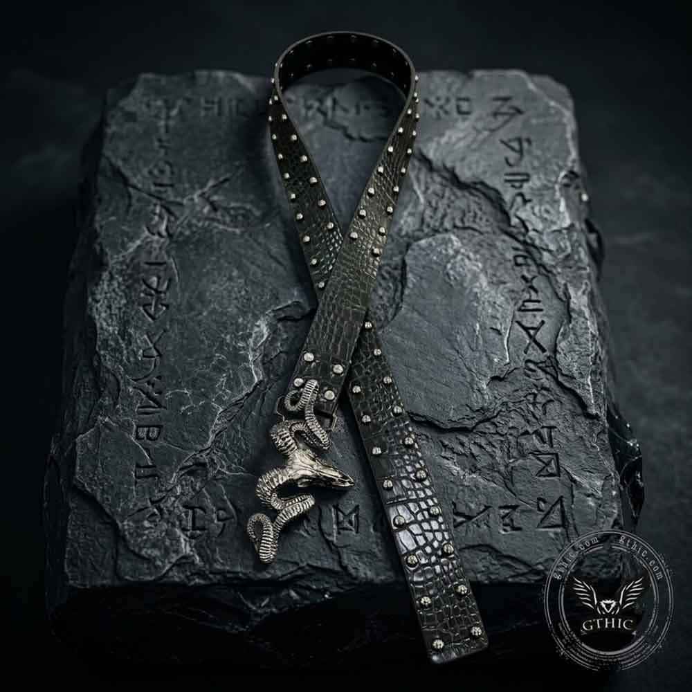 Punk Dark Antelope Rivet PU Leather Belt