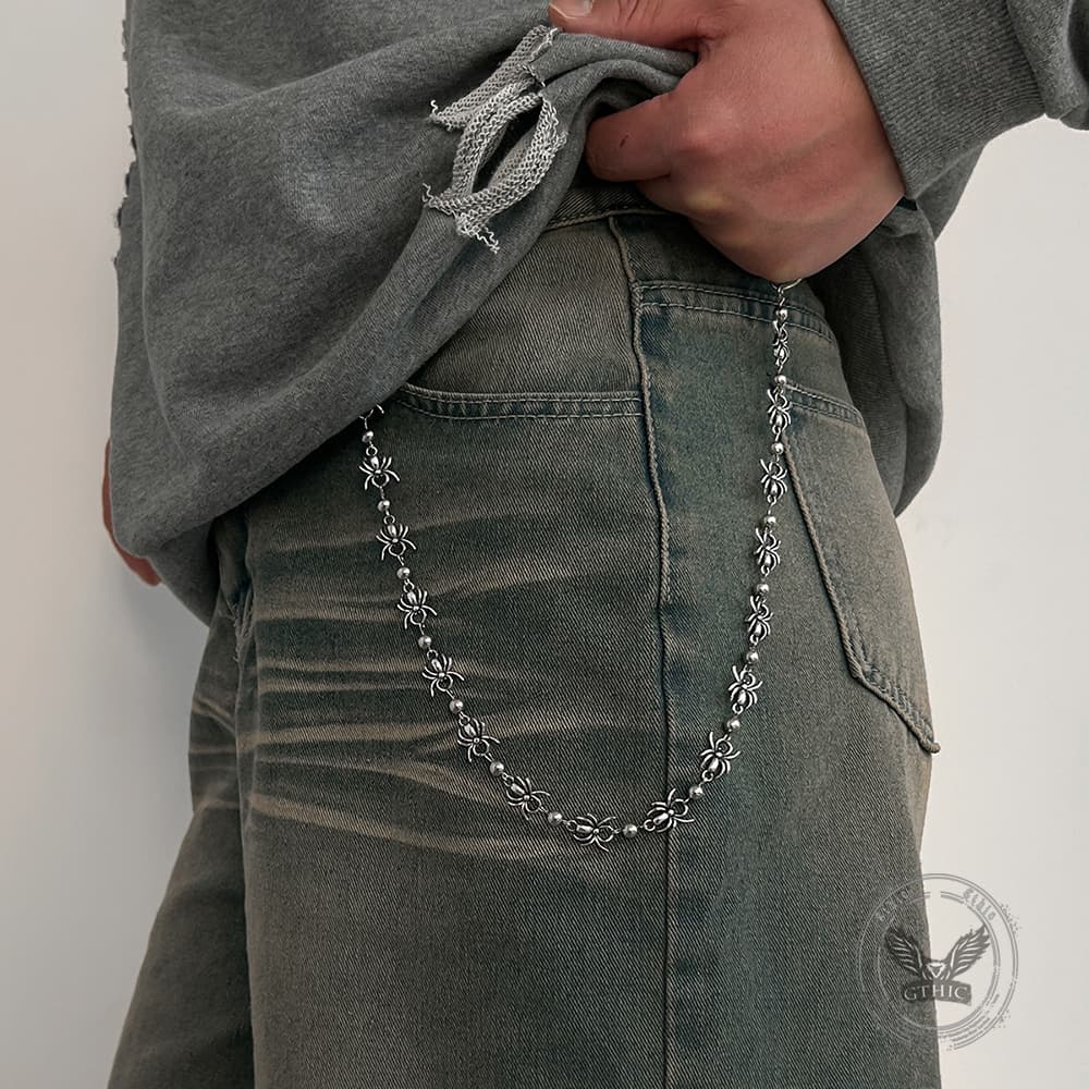 Punk Dark Spider Alloy Biker Pants Chain | Gthic.com