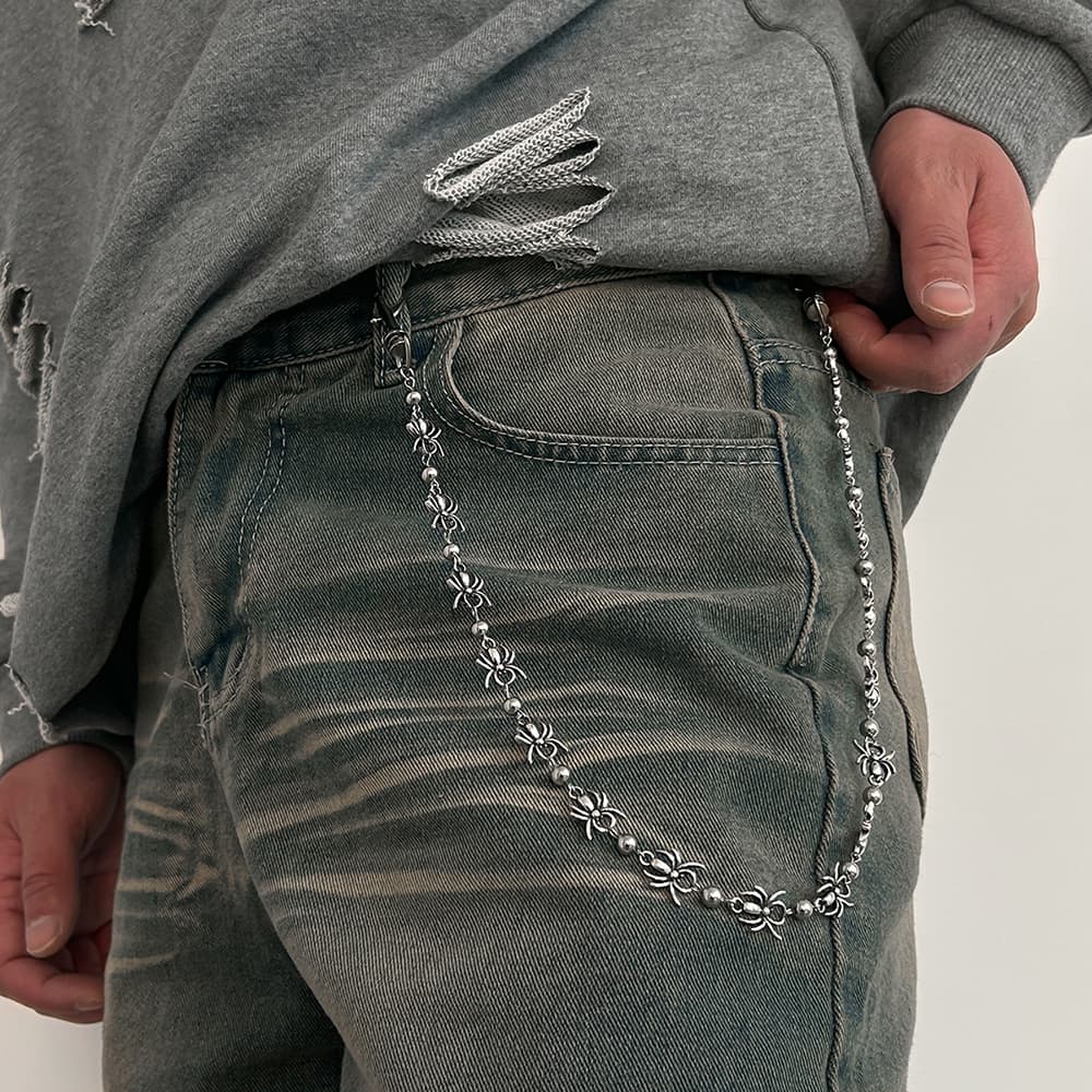 Punk Dark Spider Alloy Biker Pants Chain | Gthic.com