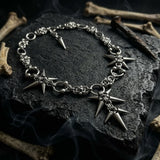 Punk Dark Spiked Rivet Stainless Steel Clavicle Necklace | Gthic.com