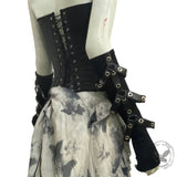 Punk Dark Style PU Strappy Half-Finger Sleeve Gloves