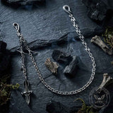 Punk Dark Thorny Cross Charm Alloy Pants Chain | Gthic.com