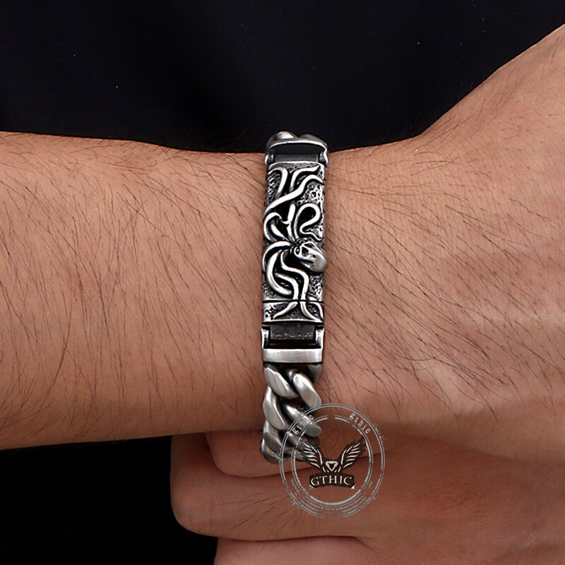 Punk Deep Sea Octopus Stainless Steel Bracelet | Gthic.com