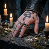 Punk Demon Teeth Hollow Stainless Steel Ring | Gthic.com