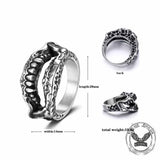 Punk Demon Teeth Hollow Stainless Steel Ring