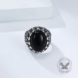 Punk Dense Skull Tiger Eye Stone Stainless Steel Ring