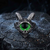 Punk Devil Eye Skull Goat Head Stainless Steel Ring