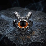 Punk Devil Eye Skull Goat Head Stainless Steel Ring