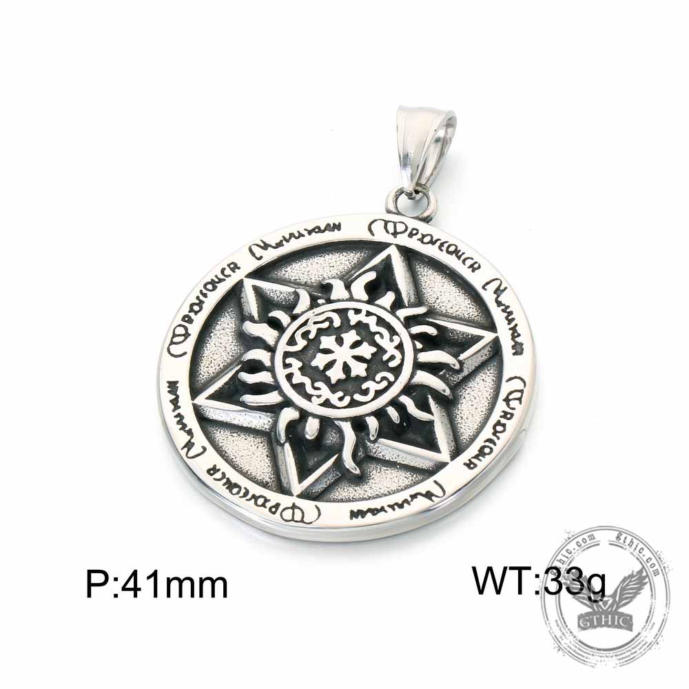 Punk Devil Eye Sun Moon Stainless Steel Pendant