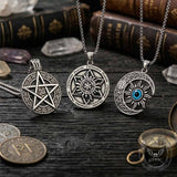 Punk Devil Eye Sun Moon Stainless Steel Pendant | Gthic.com