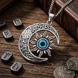 Punk Devil Eye Sun Moon Stainless Steel Pendant