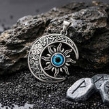 Punk Devil Eye Sun Moon Stainless Steel Pendant