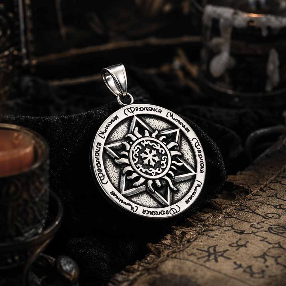 Punk Devil Eye Sun Moon Stainless Steel Pendant