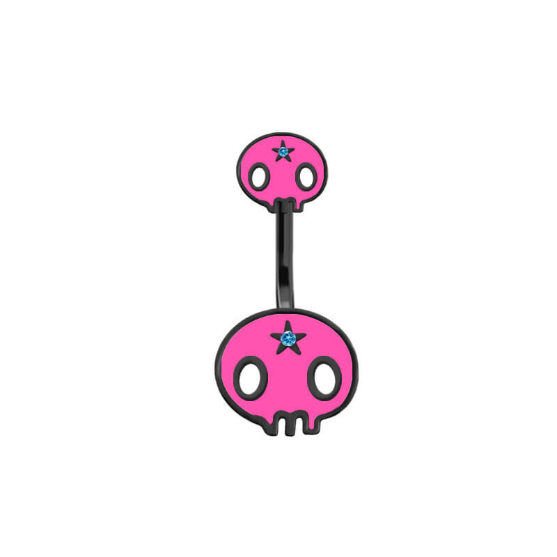 Punk Devil Lips Skull Zinc Belly Button Ring | Gthic.com