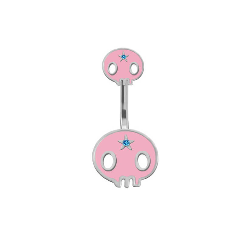 Punk Devil Lips Skull Zinc Belly Button Ring | Gthic.com