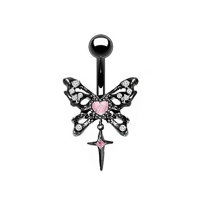 Punk Devil Lips Skull Zinc Belly Button Ring | Gthic.com