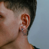 Punk Devil Wings Cross Stainless Steel Stud Earrings | Gthic.com