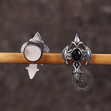 Punk Devil Wings Cross Stainless Steel Stud Earrings