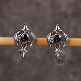 Punk Devil Wings Cross Stainless Steel Stud Earrings