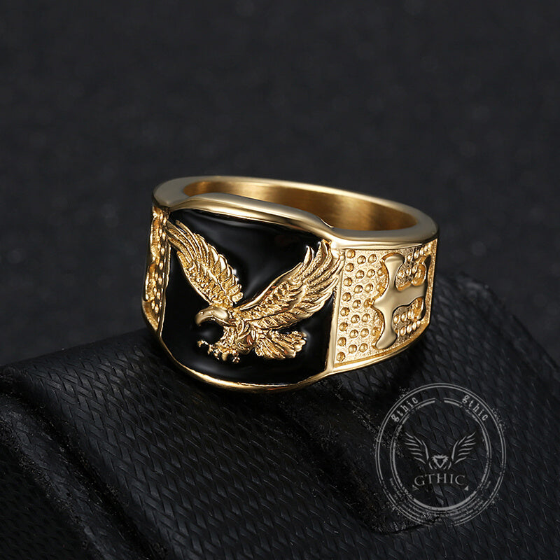 Punk Domineering Eagle Stainless Steel Ring | Gthic.com