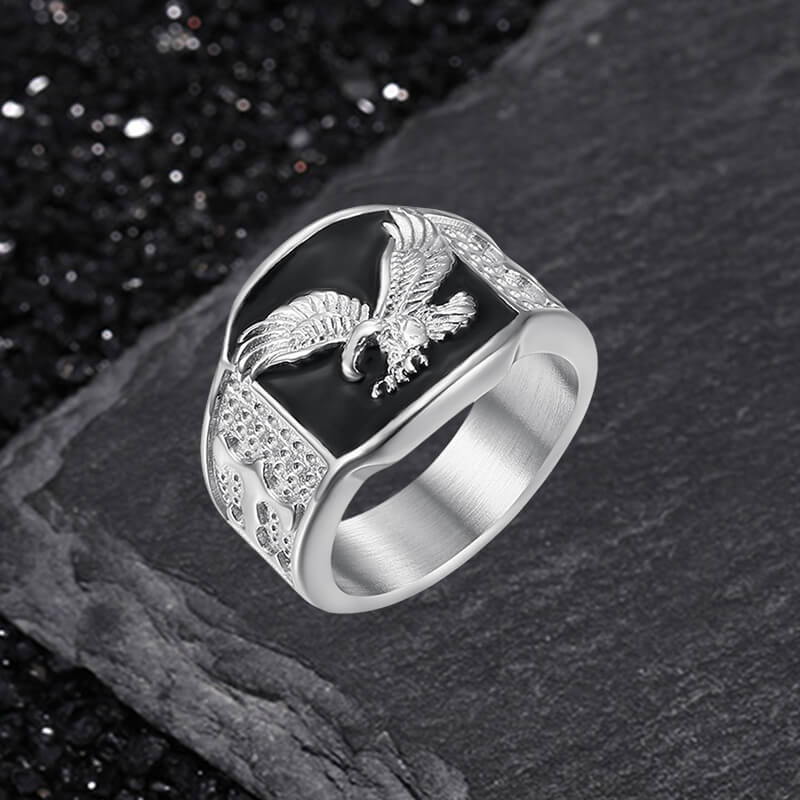 Punk Domineering Eagle Stainless Steel Ring | Gthic.com