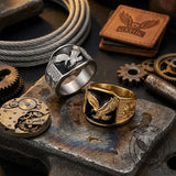 Punk Domineering Eagle Stainless Steel Ring | Gthic.com