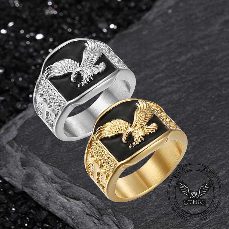 Punk Domineering Eagle Stainless Steel Ring | Gthic.com