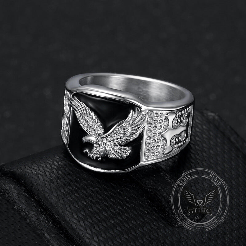 Punk Domineering Eagle Stainless Steel Ring | Gthic.com