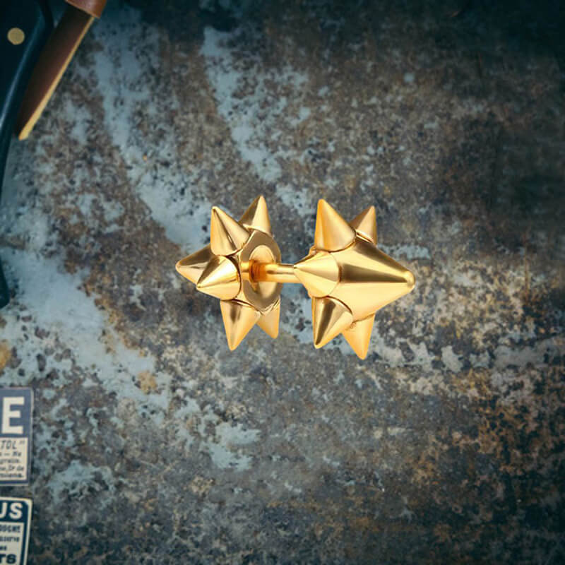 Punk Double-Sided Spiked Stainless Steel Earrings