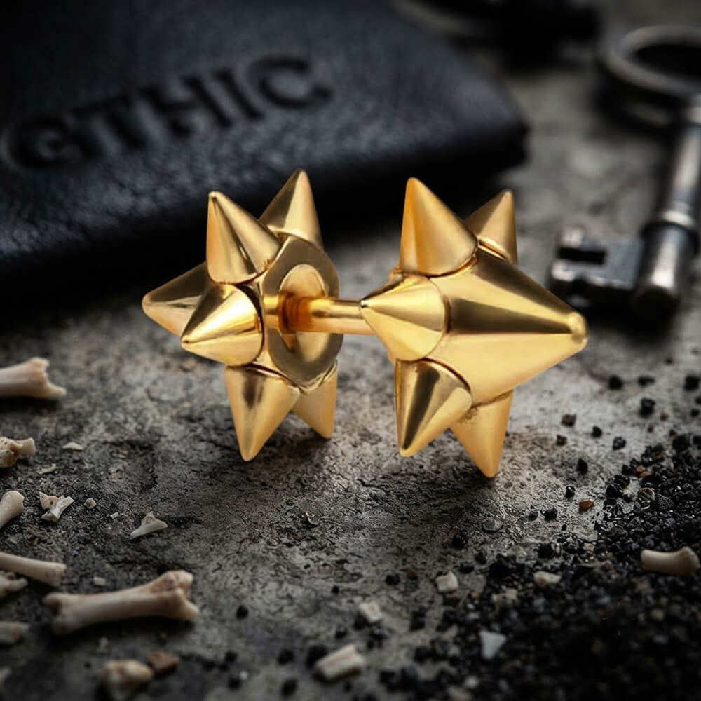 Punk Double-Sided Spiked Stainless Steel Earrings