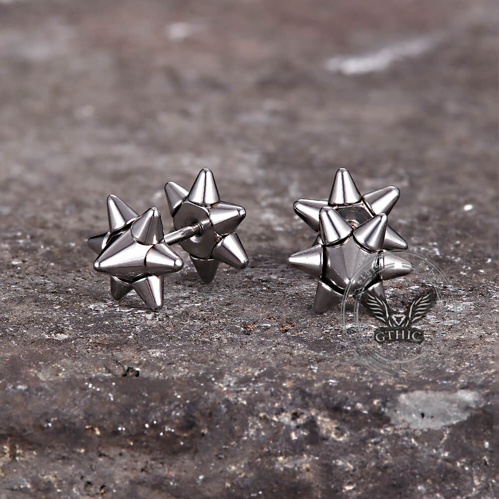Punk Double-Sided Spiked Stainless Steel Earrings
