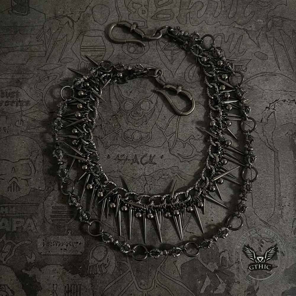 Punk Double Layer Vajra Spike Alloy Pants Chain | Gthic.com