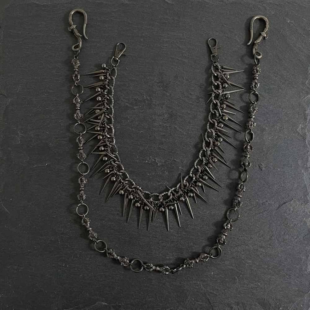 Punk Double Layer Vajra Spike Alloy Pants Chain | Gthic.com