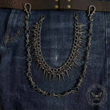 Punk Double Layer Vajra Spike Alloy Pants Chain