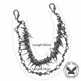 Punk Double Layer Vajra Spike Alloy Pants Chain
