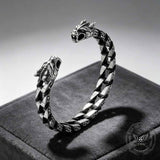 Punk Double Skull & Dragon Head Stainless Steel Bracelet
