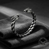 Punk Double Skull & Dragon Head Stainless Steel Bracelet