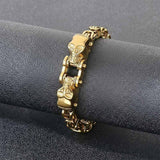 Punk Double Skull Head Stainless Steel Bracelet