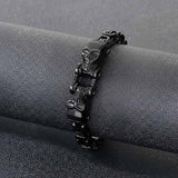 Punk Double Skull Head Stainless Steel Bracelet